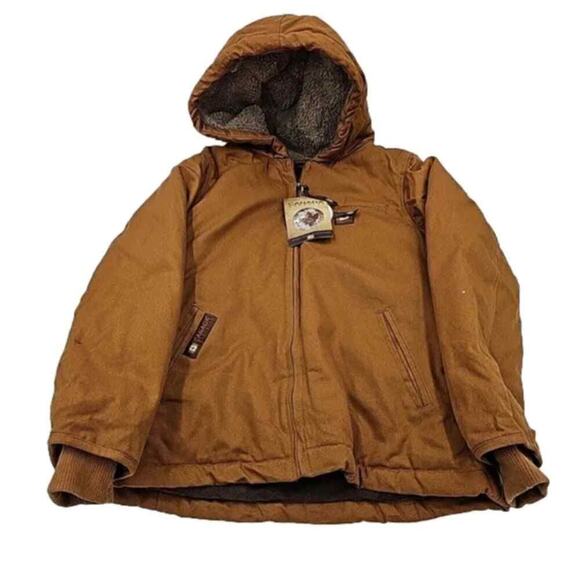 Canada Workgear Mens Jacket Work Coat Brown‎ Heavy Duty Hooded Winter XL NEW - Picture 3 of 16